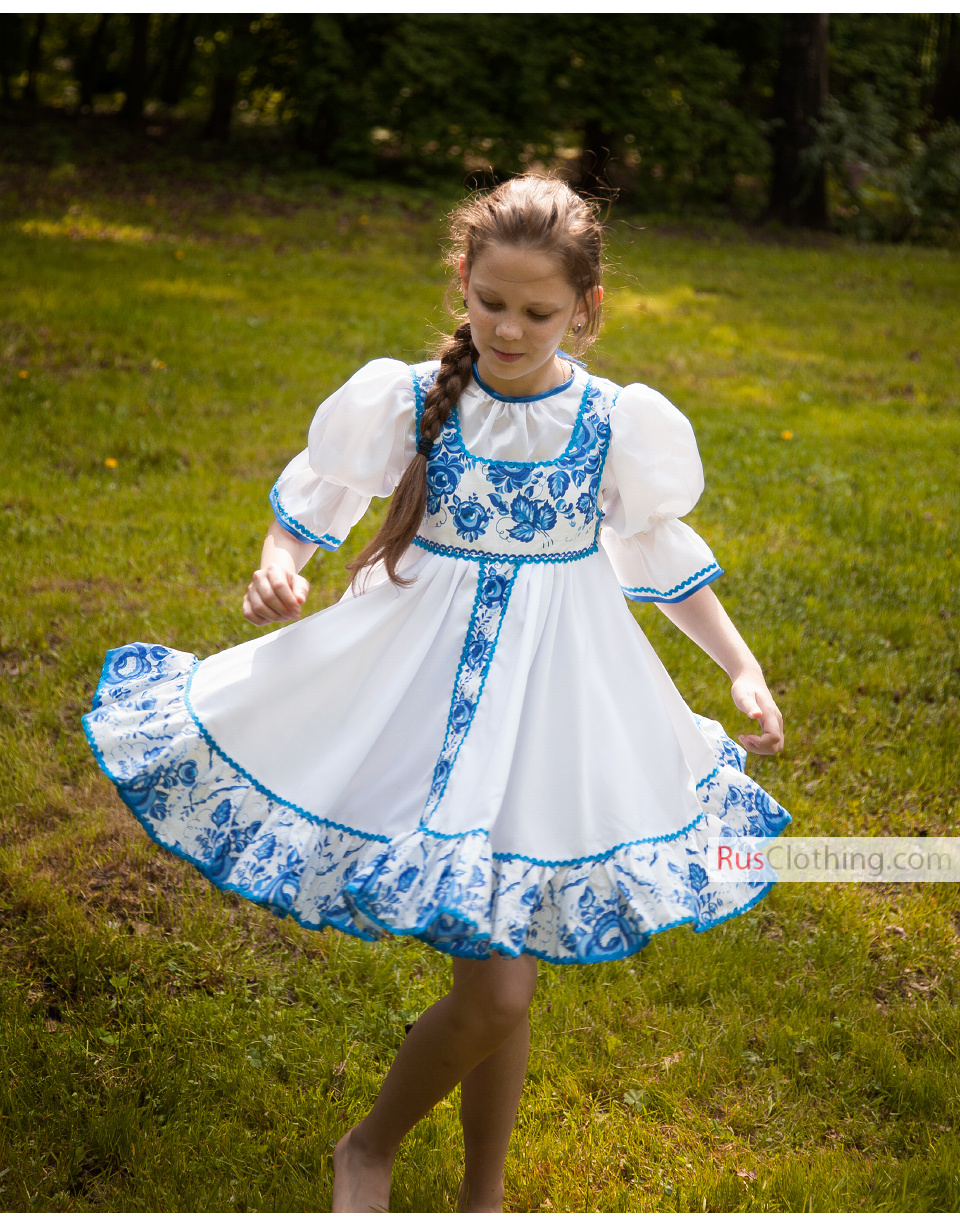 Russian dance costume ''Gzhelka'' | RusClothing.com
