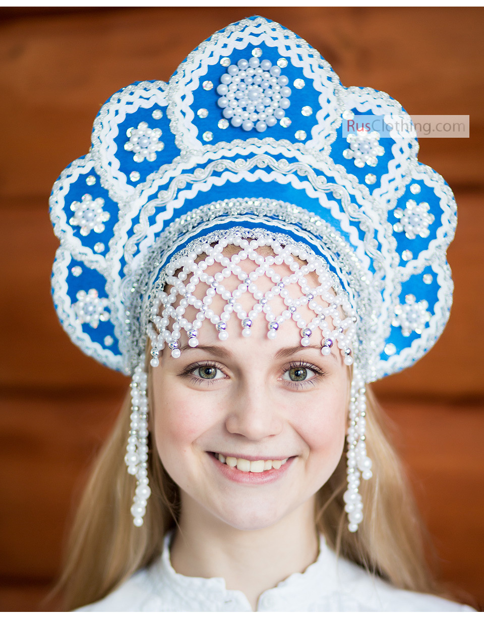Coiffe Kokoshnik Elena Vineux #797 danila-souvenirs Costume Folklorique Russe Traditionnel 