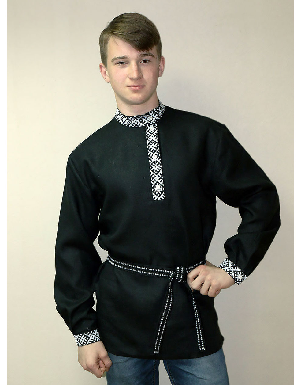 Russian shirt - Linen kosovorotka with emboidery | RusClothing.com